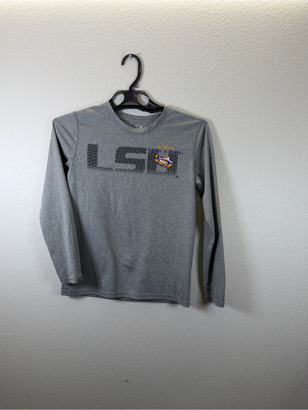 LSU Youth Gray Long-Sleeve Performance Tee